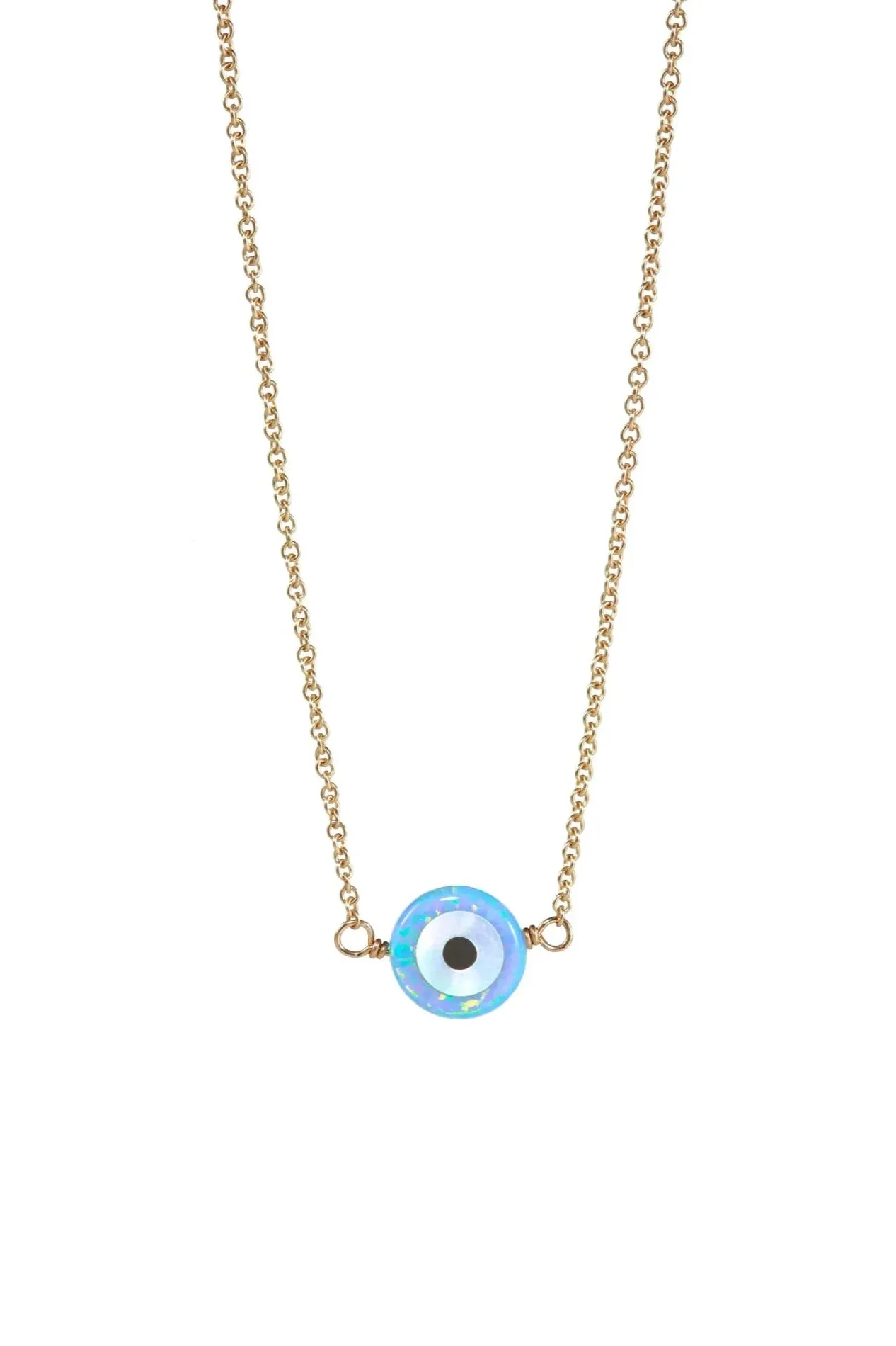 azure evil eye necklace - small pendant