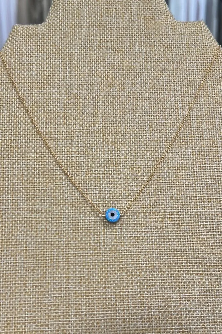azure evil eye necklace - small pendant
