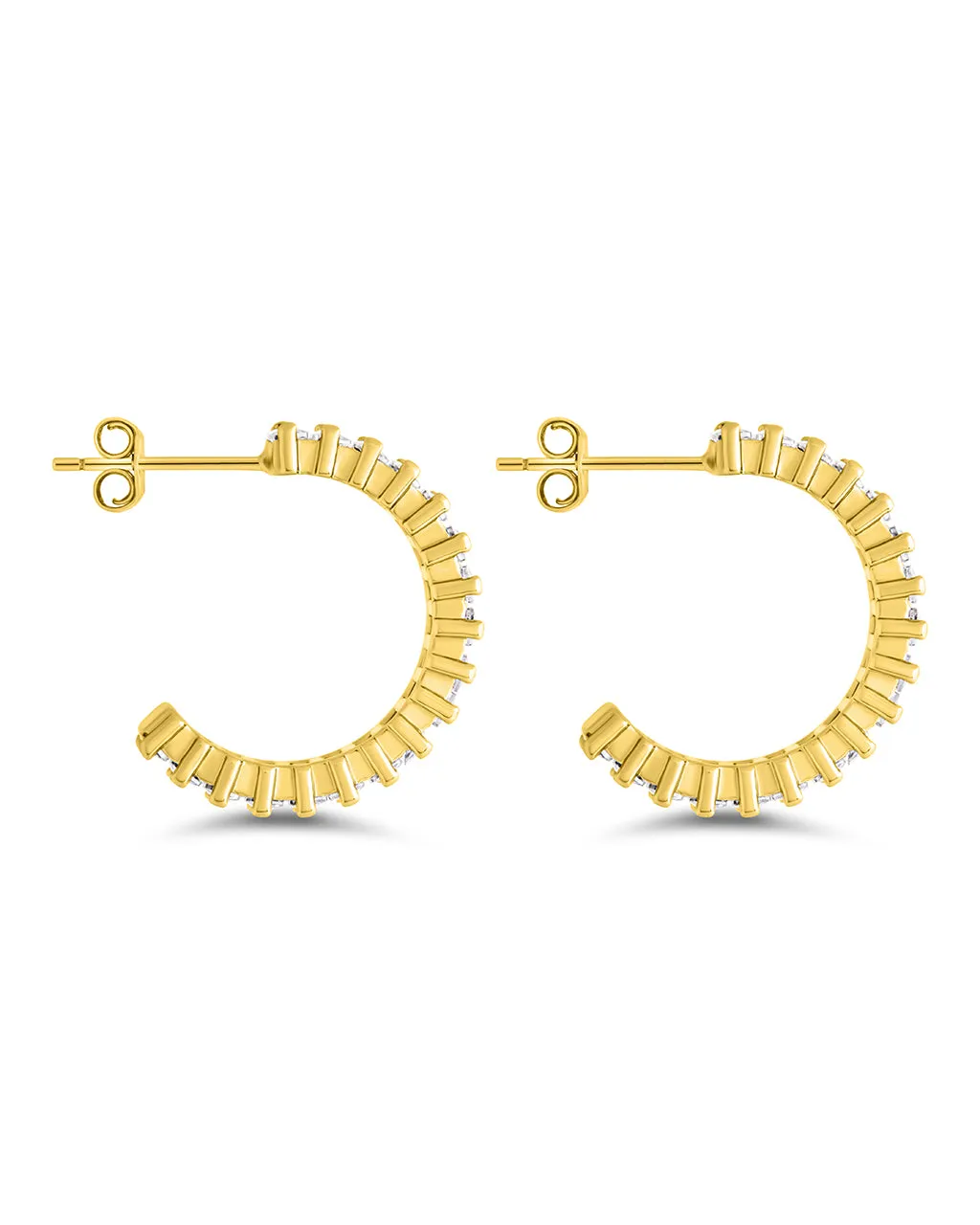 Barlette Baguette Statement CZ Hoops