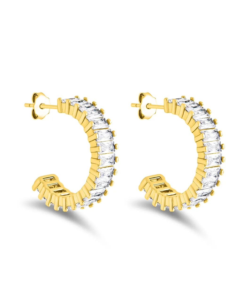 Barlette Baguette Statement CZ Hoops
