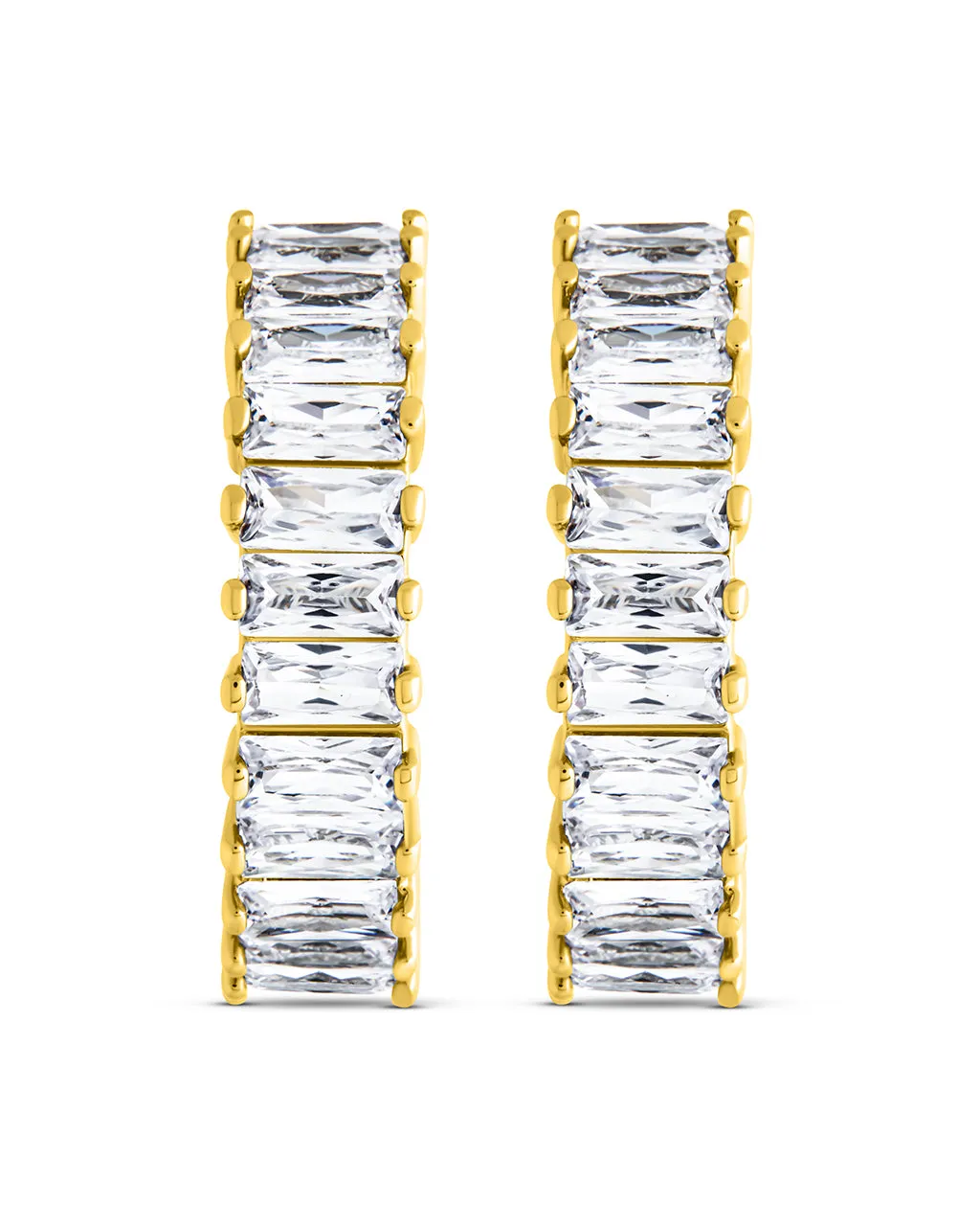 Barlette Baguette Statement CZ Hoops