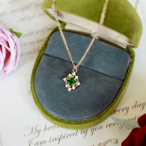 Baroque Emerald Necklace (Solid Silver)