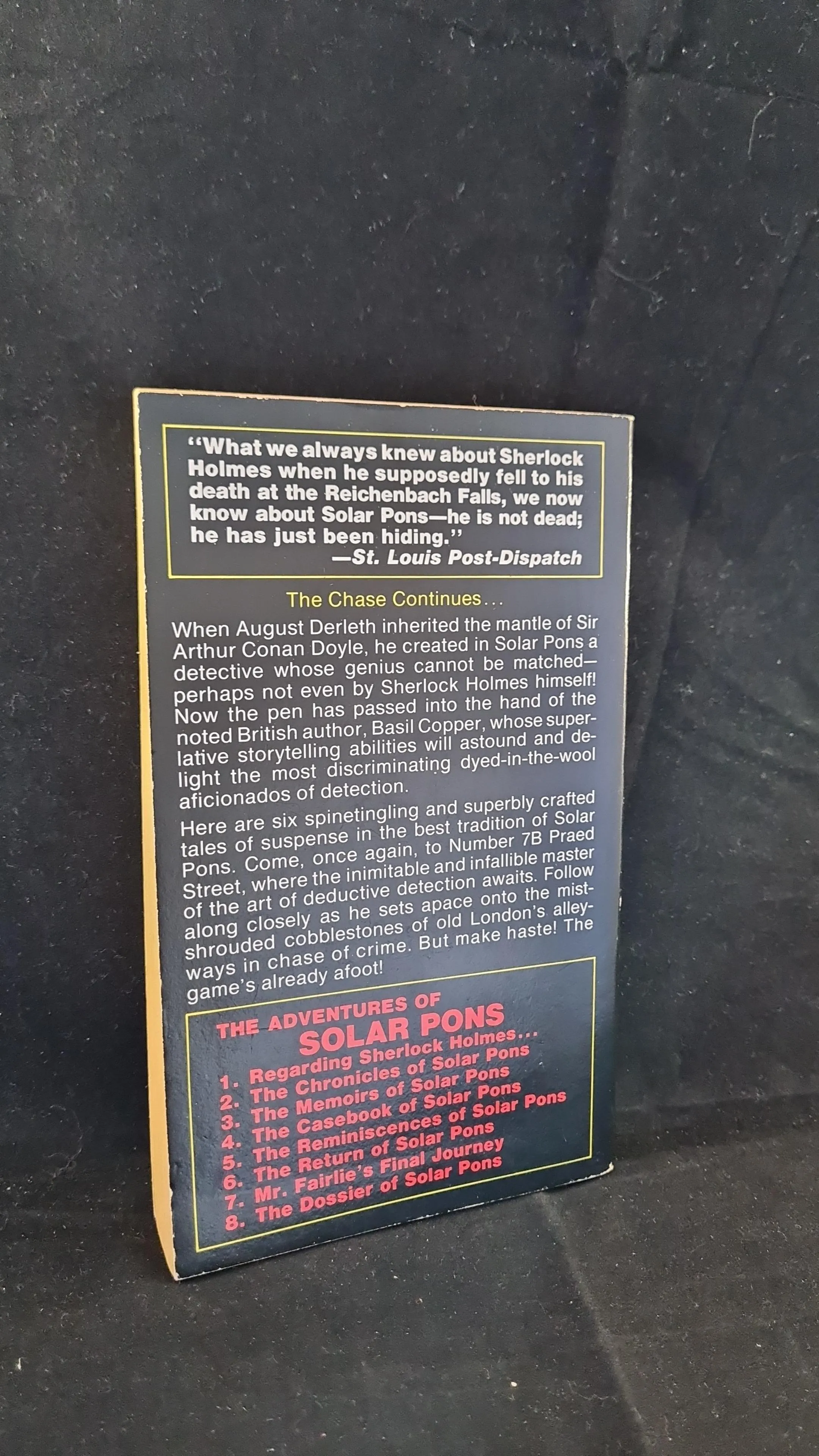 Basil Copper - The Dossier of Solar Pons, Pinnacle,1979, 1st Edition, Paperbacks