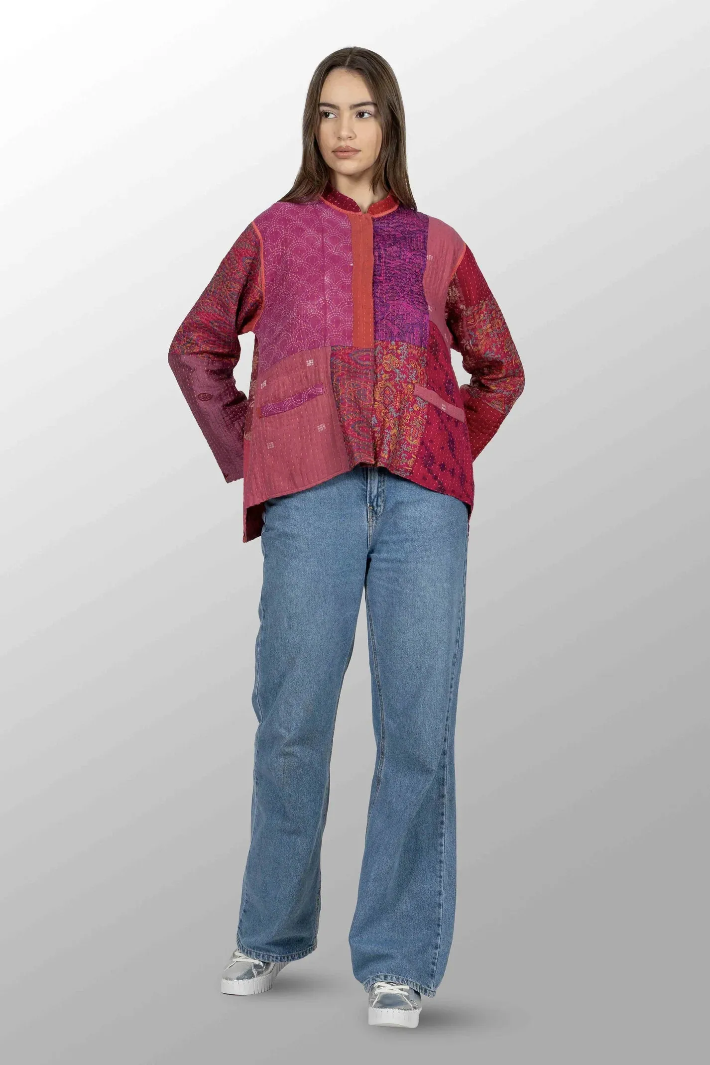 BBK Patch Kantha Kaftan Jacket Short