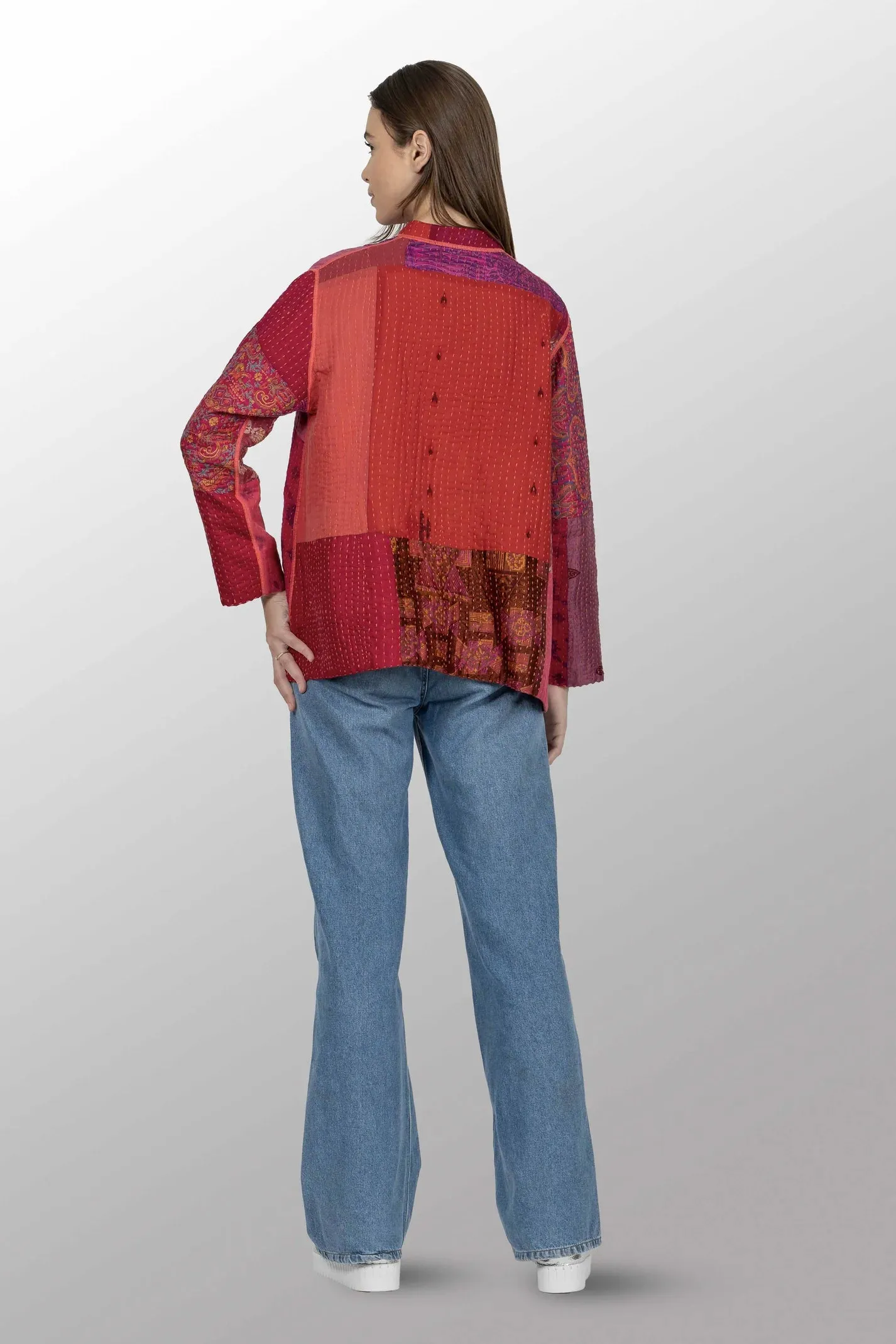 BBK Patch Kantha Kaftan Jacket Short