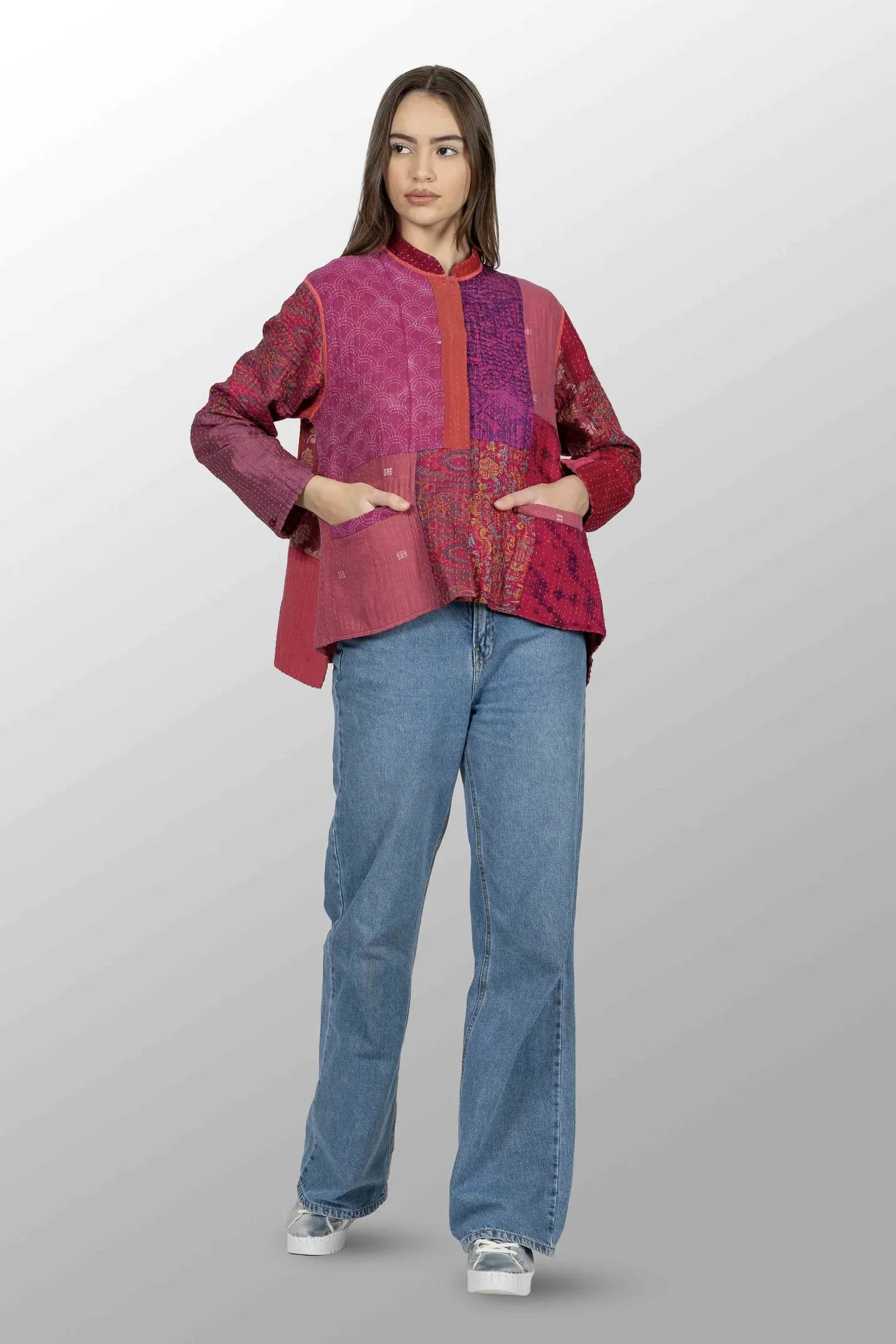 BBK Patch Kantha Kaftan Jacket Short