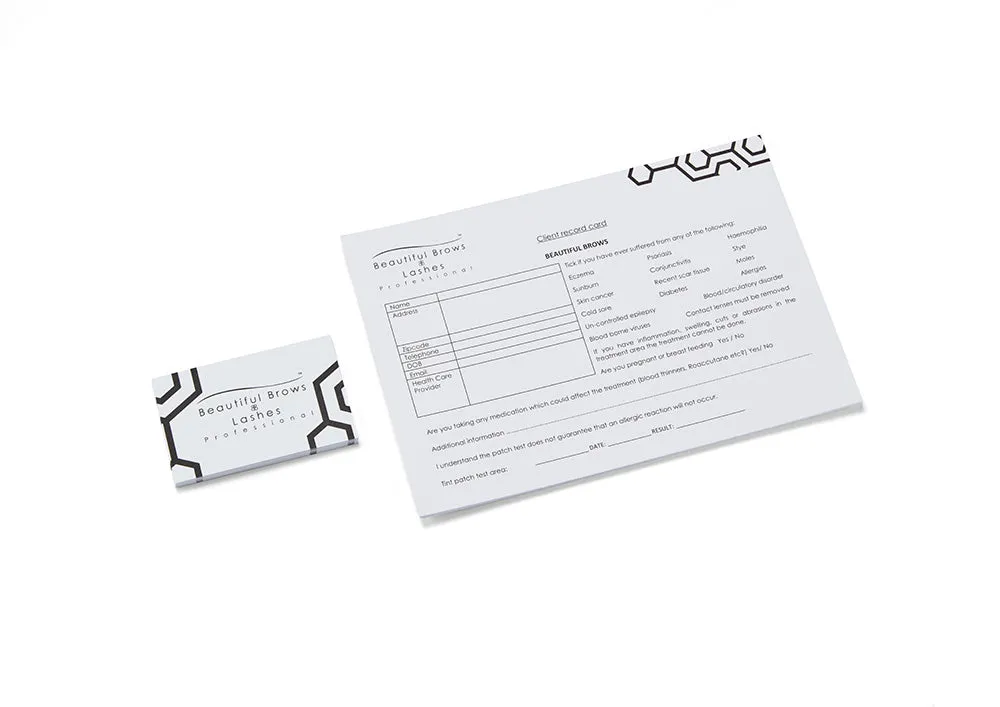 Beautiful Brows Client Record Cards