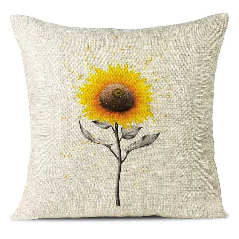 Beautiful Flowers Linen Pillowcase