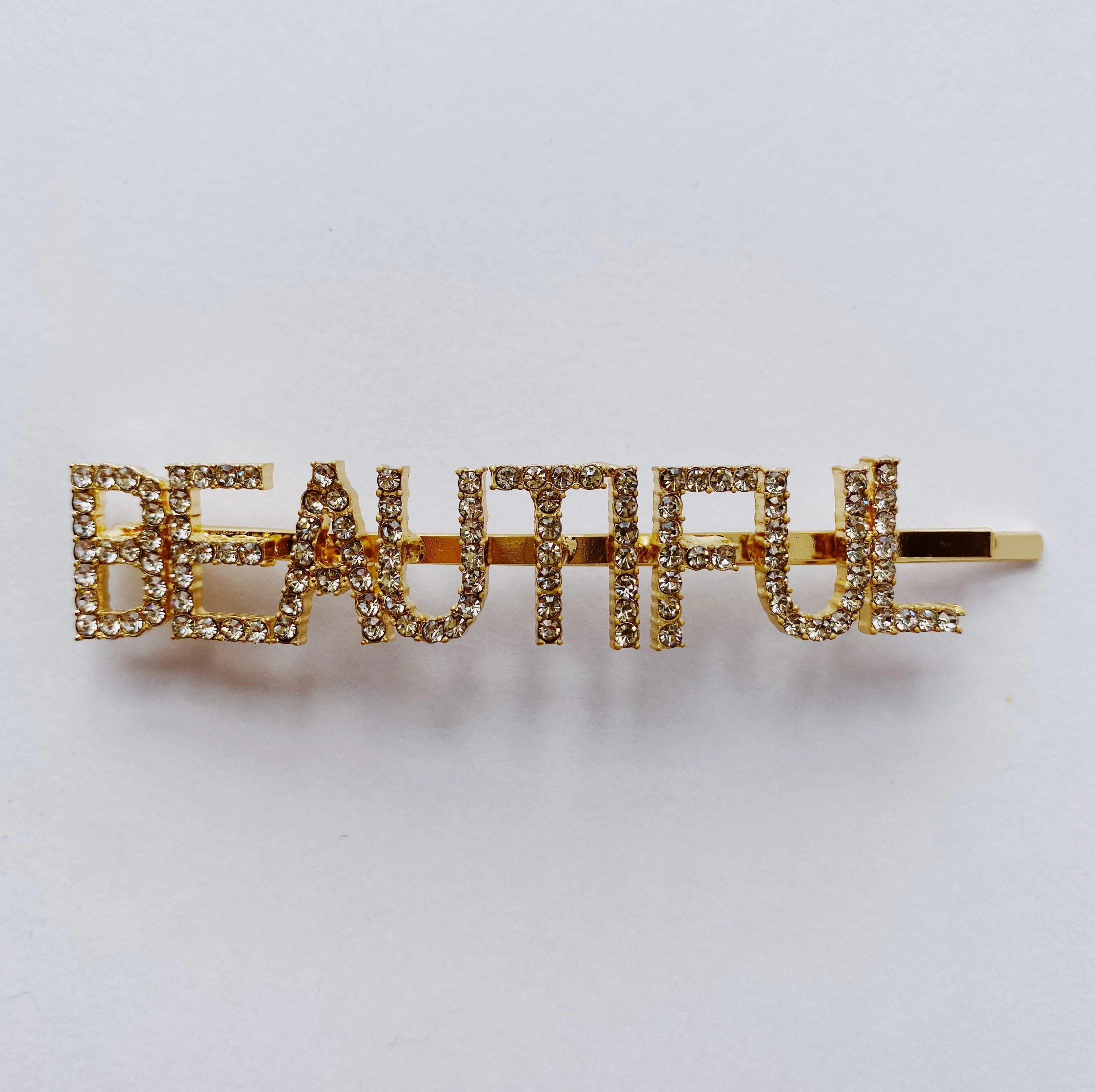 BEAUTIFUL Rhinestones Statement Word Hairpin