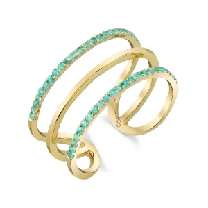 Between the Lines - 18K Yellow Gold Natural Paraiba Tourmaline Ring