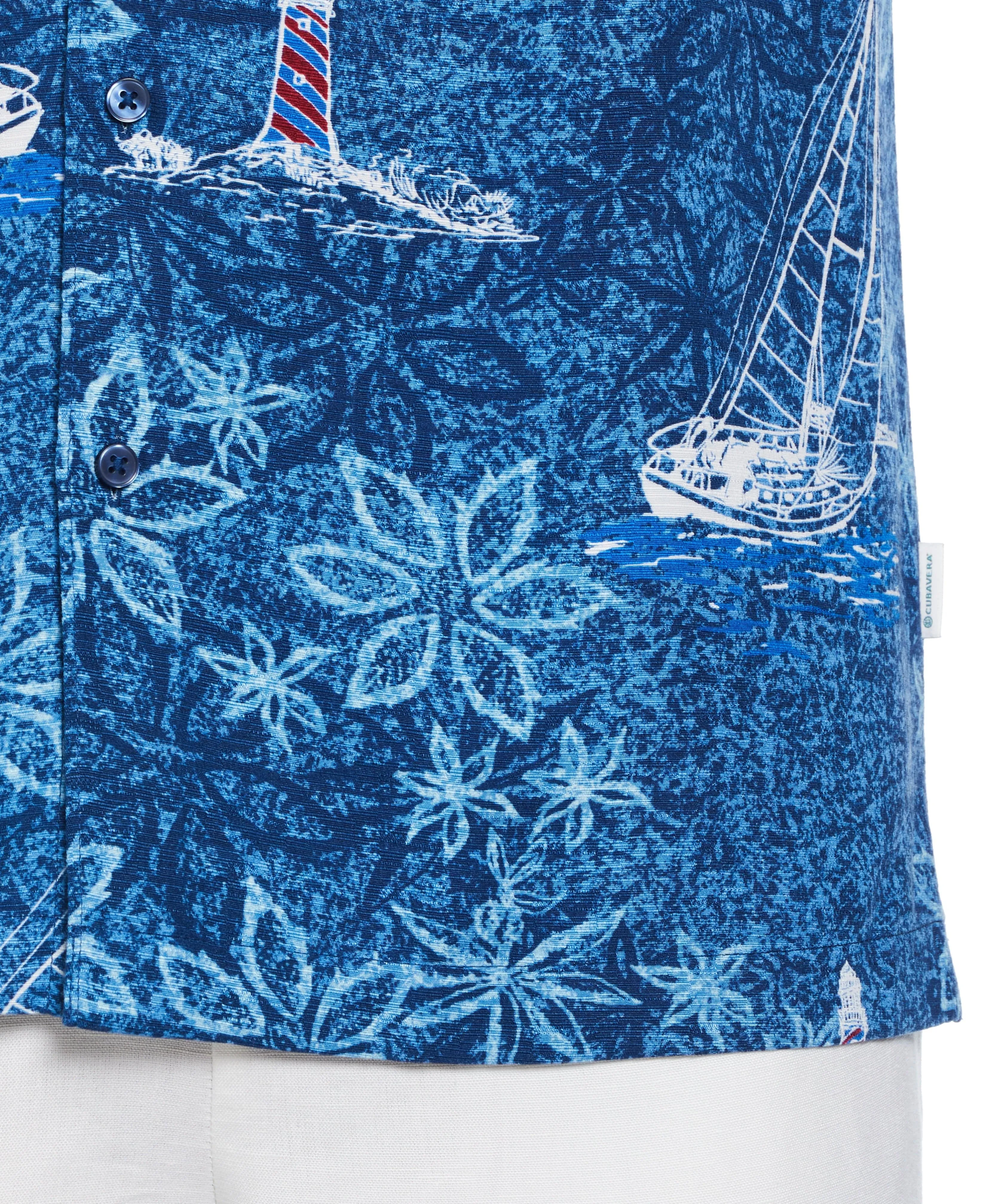 Big & Tall Nautical Tropical Print Shirt