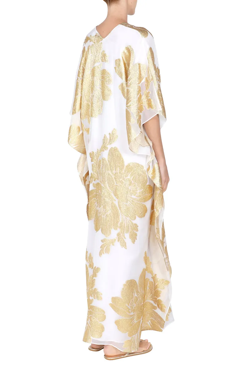 Big Flower Lurex Lined Boubou Caftan