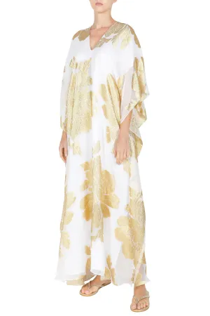 Big Flower Lurex Lined Boubou Caftan
