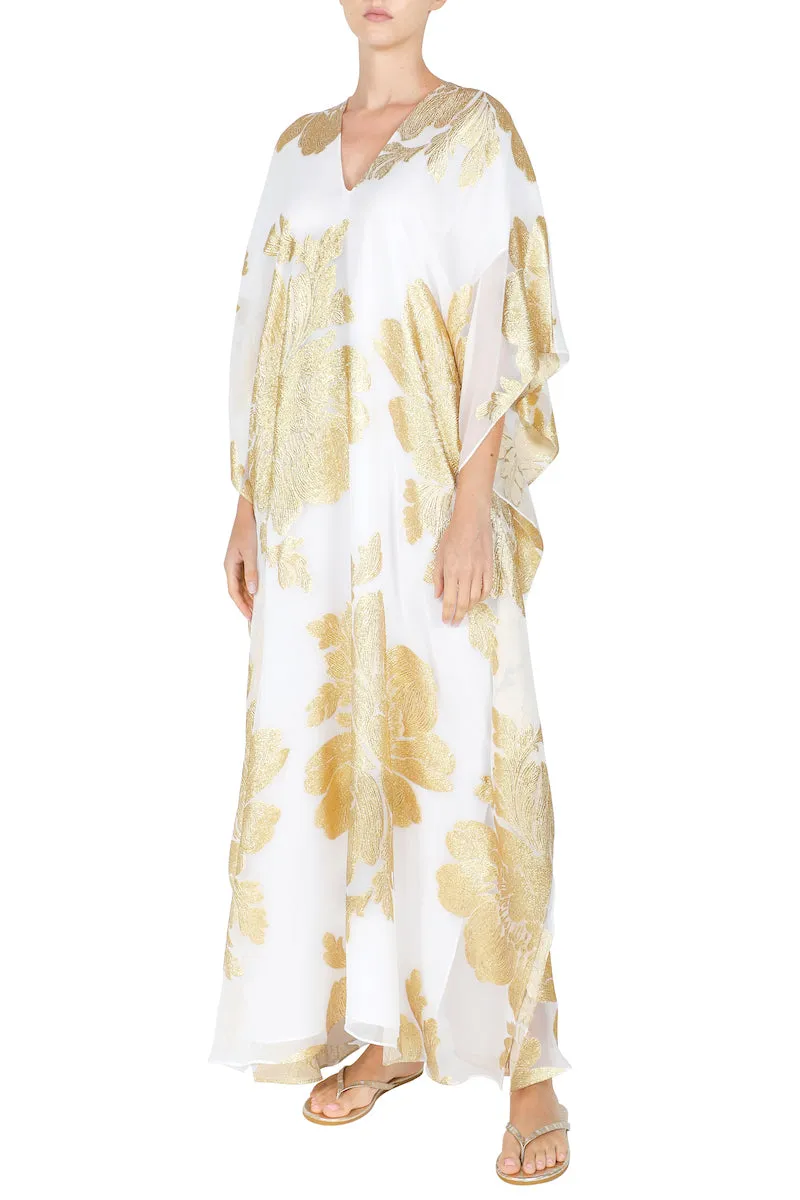 Big Flower Lurex Lined Boubou Caftan