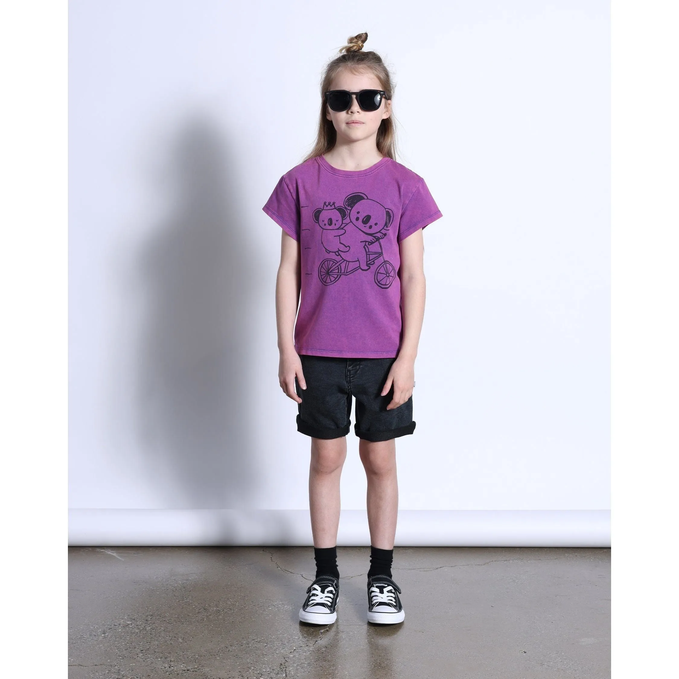 Biking Koalas Tee- Purple Wash