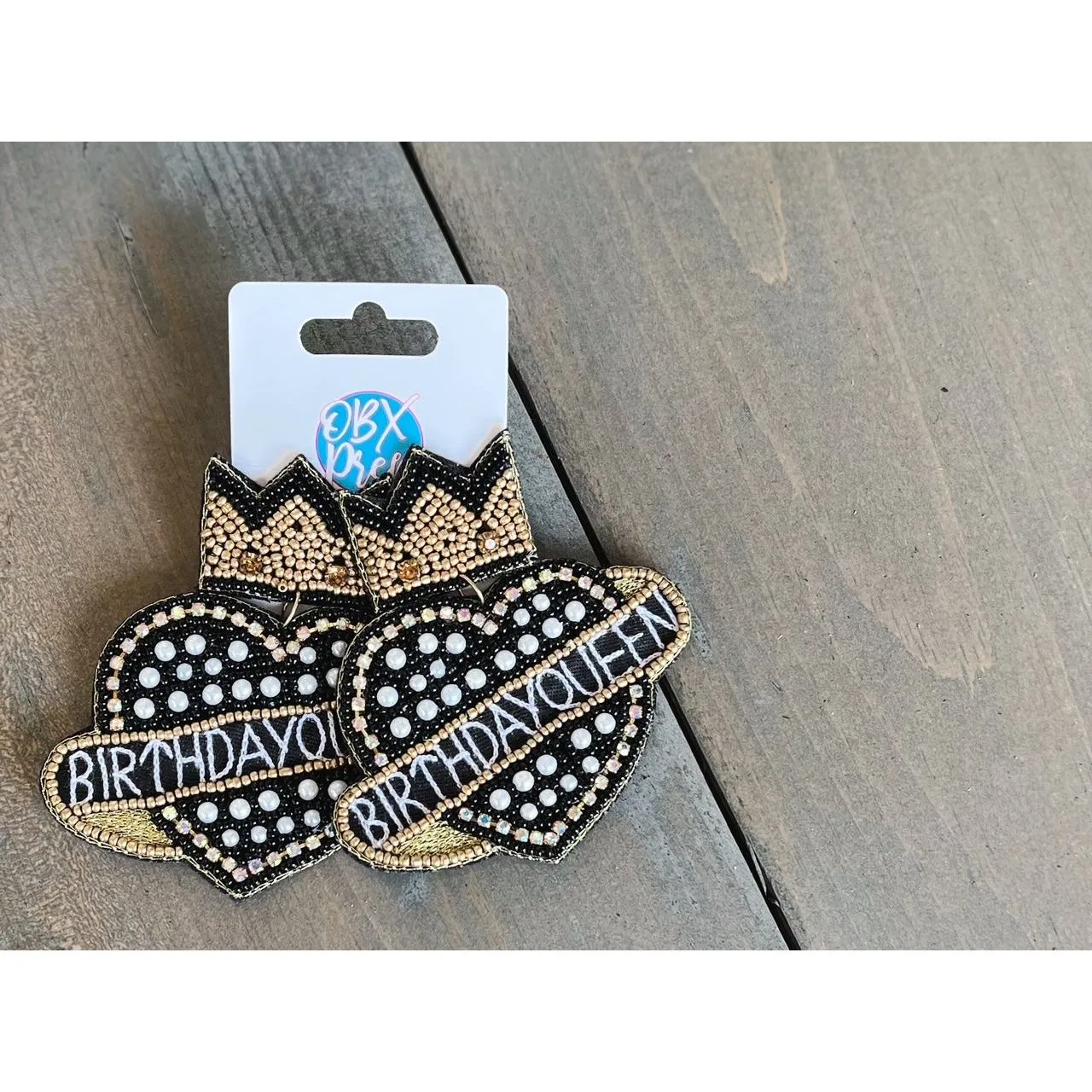 Birthday Queen Pearl & Seed Bead Drop Earrings - S