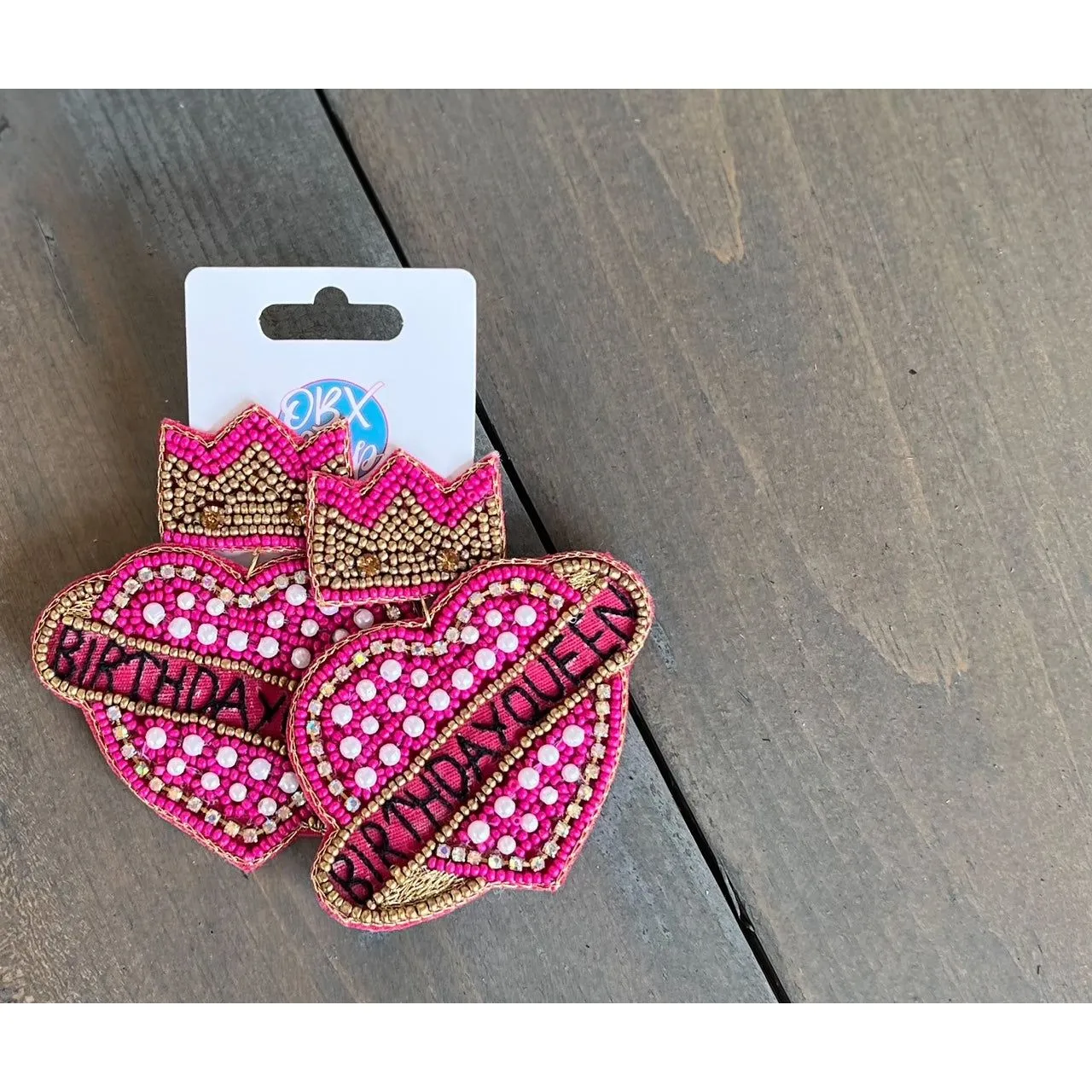 Birthday Queen Pearl & Seed Bead Drop Earrings - S