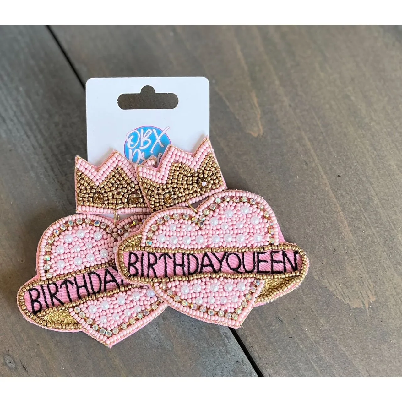 Birthday Queen Pearl & Seed Bead Drop Earrings - S