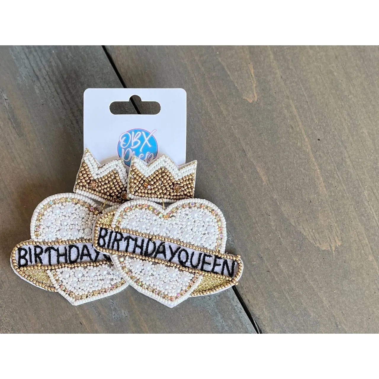 Birthday Queen Pearl & Seed Bead Drop Earrings - S