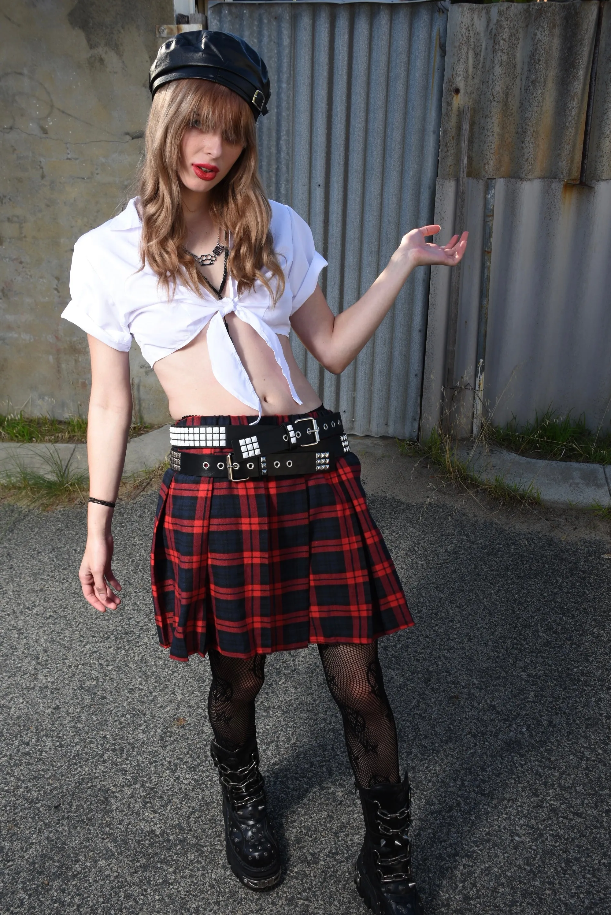 Black & White Studded Belt