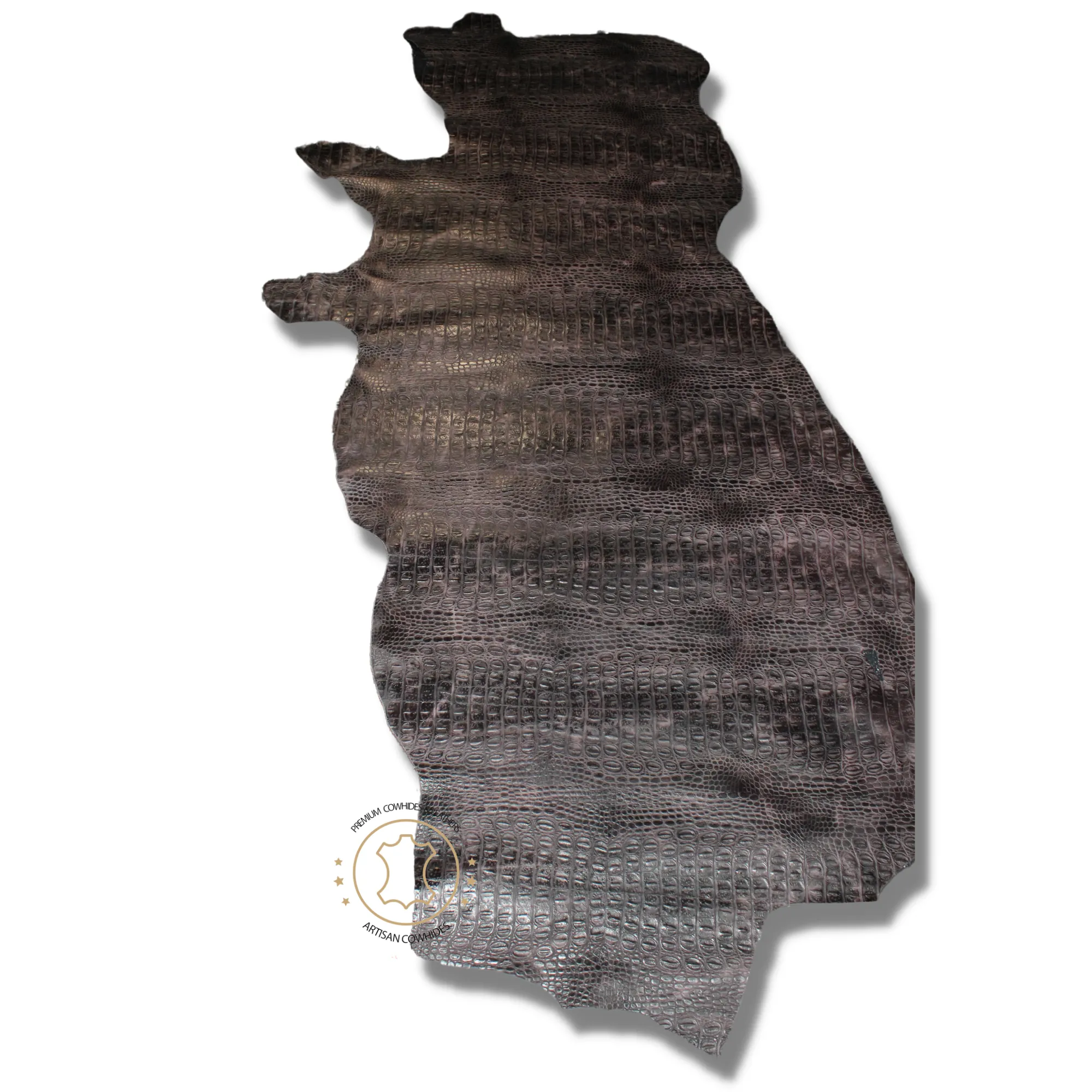 BLACK CROCODILE  EMBOSSED leather : Genuine Leather 2.5 - 3 oz. - Perfect for Handbags and Leather Crafts!