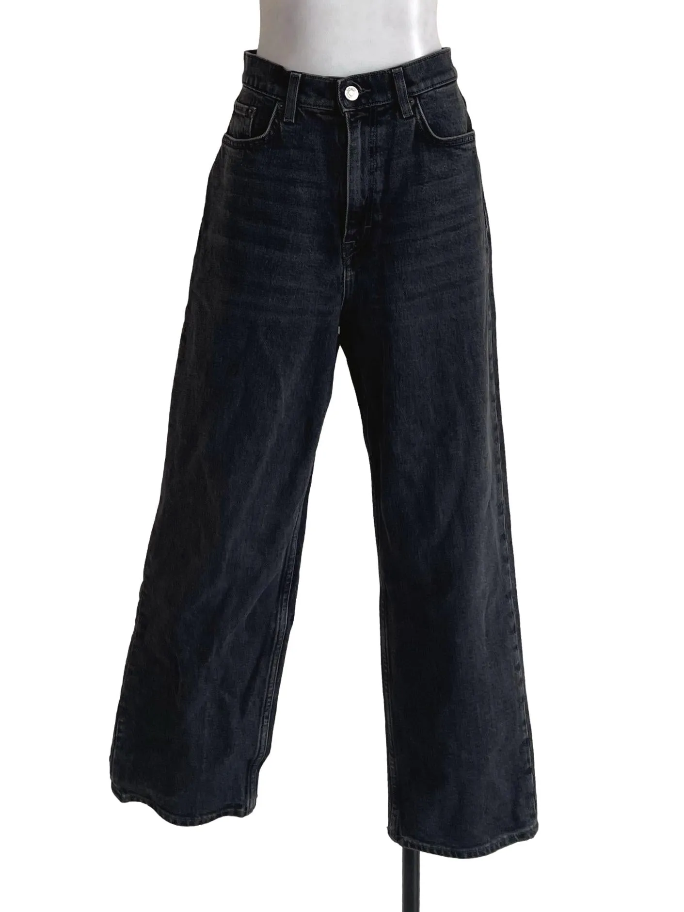Black Denim Straight Cut Jeans