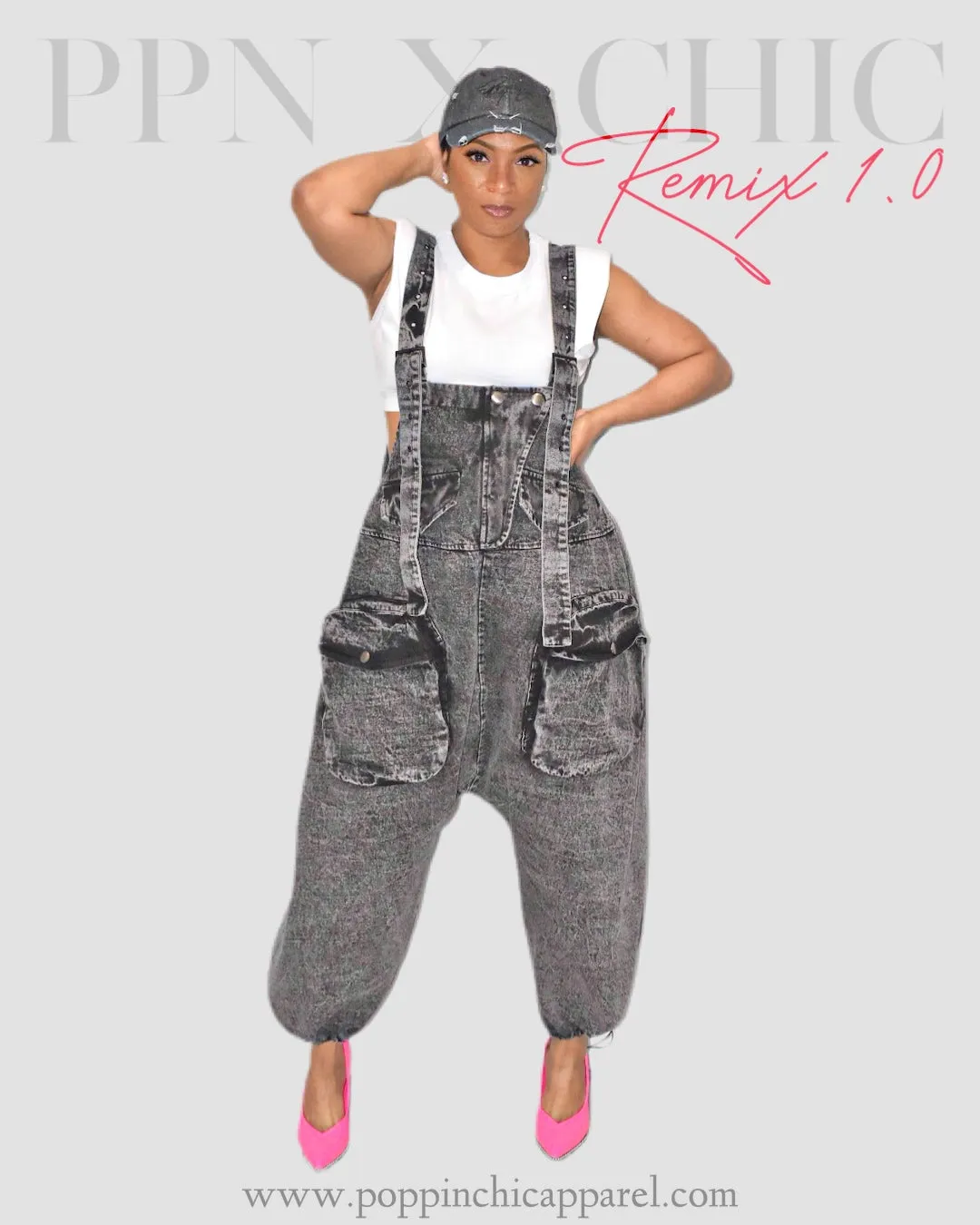 Black Stoned Overall | Jumper