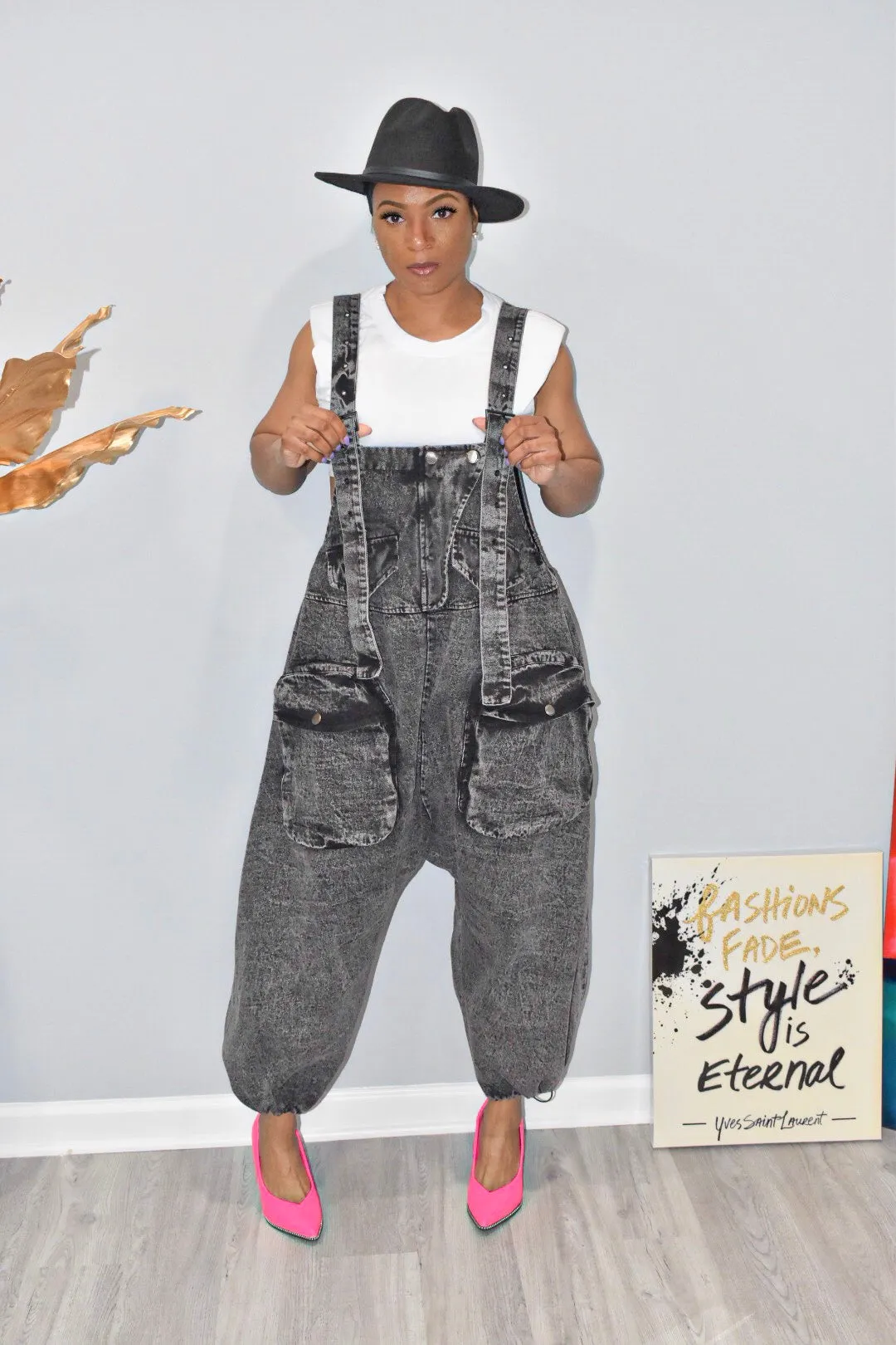 Black Stoned Overall | Jumper