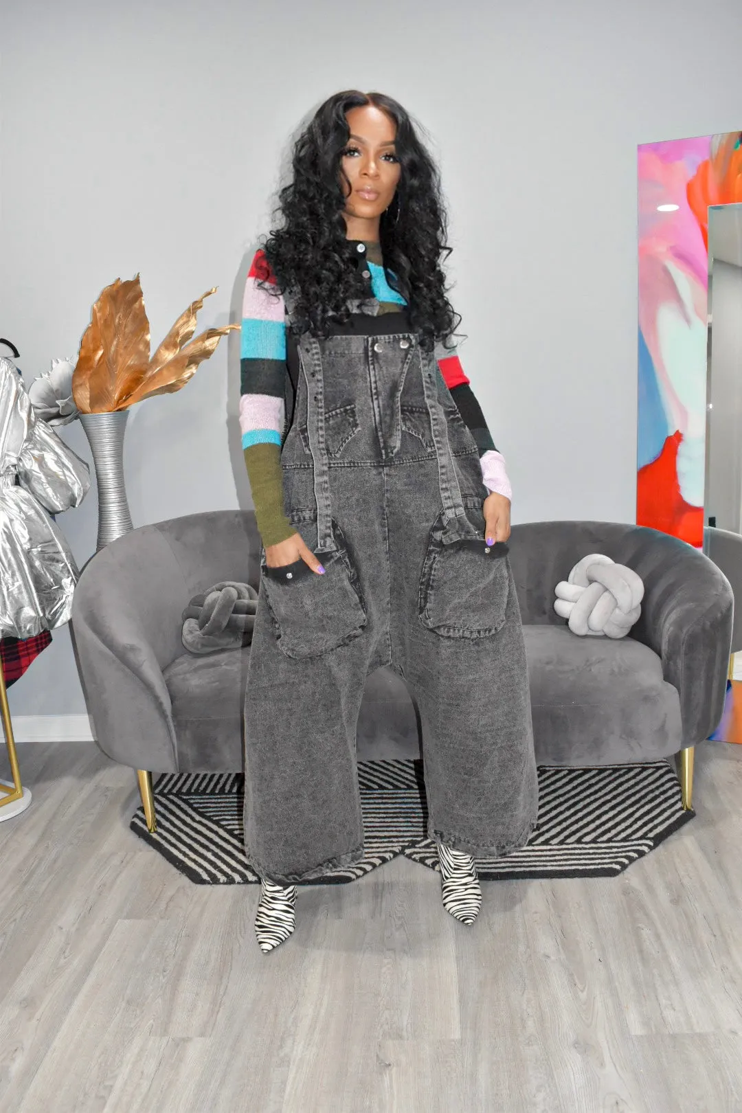 Black Stoned Overall | Jumper