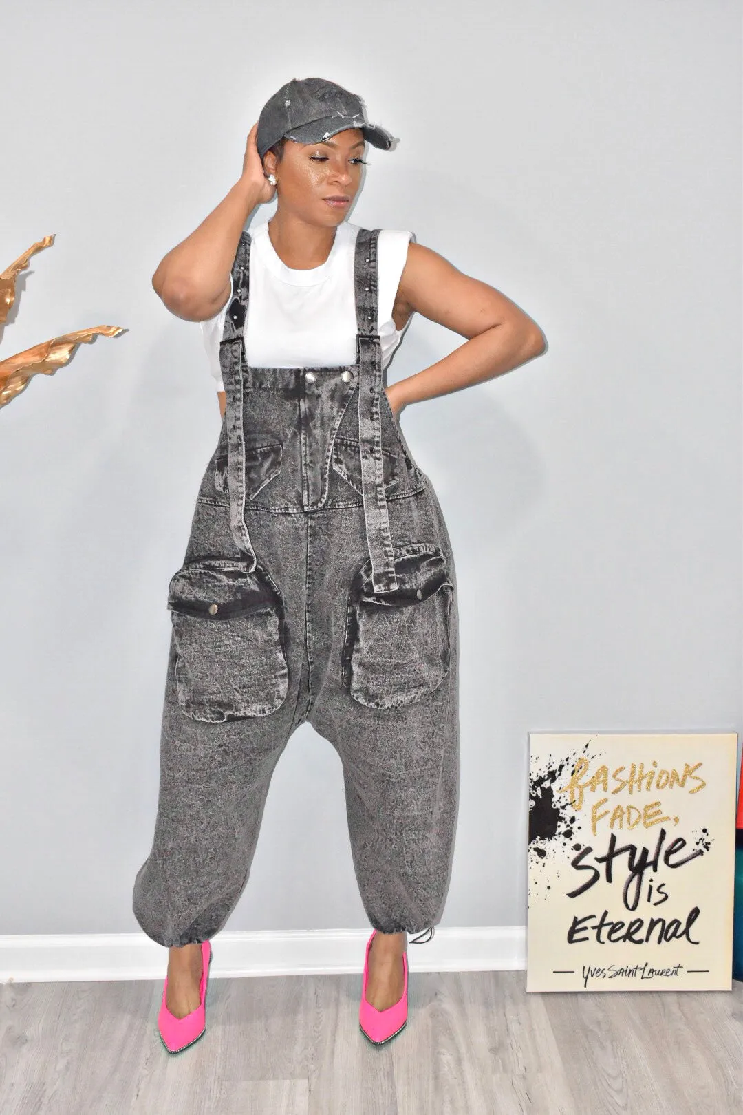 Black Stoned Overall | Jumper