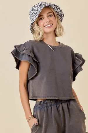 Bloomer Charcoal Top