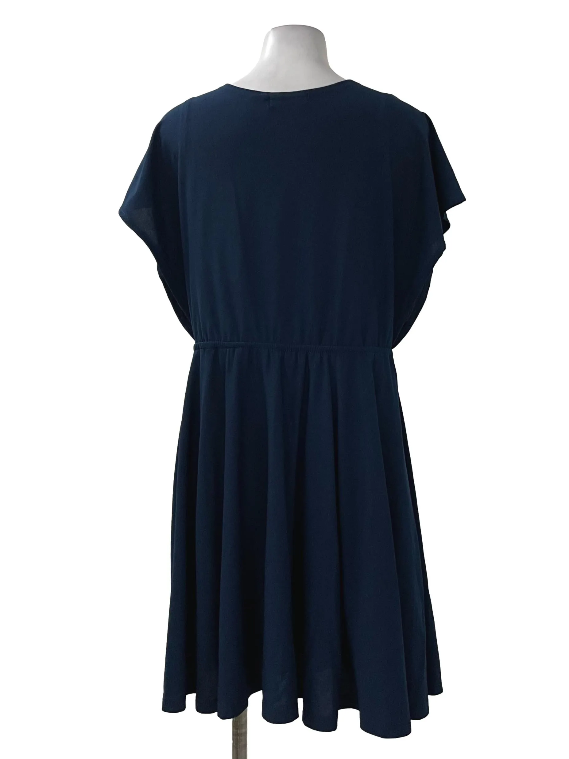 Blue Pleated Boxy Dress