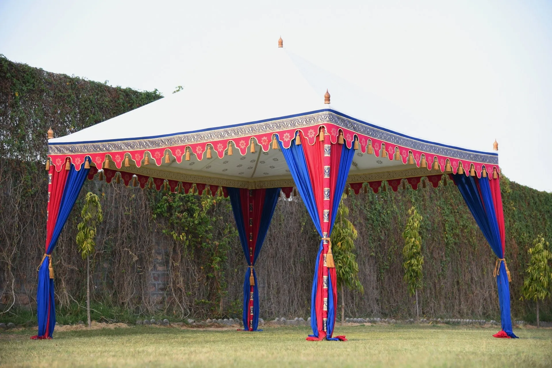 Blue Red Moroccan Tent Rental 13' x 13'
