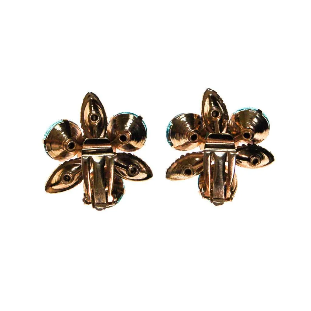 Blue Rhinestone Statement Earrings