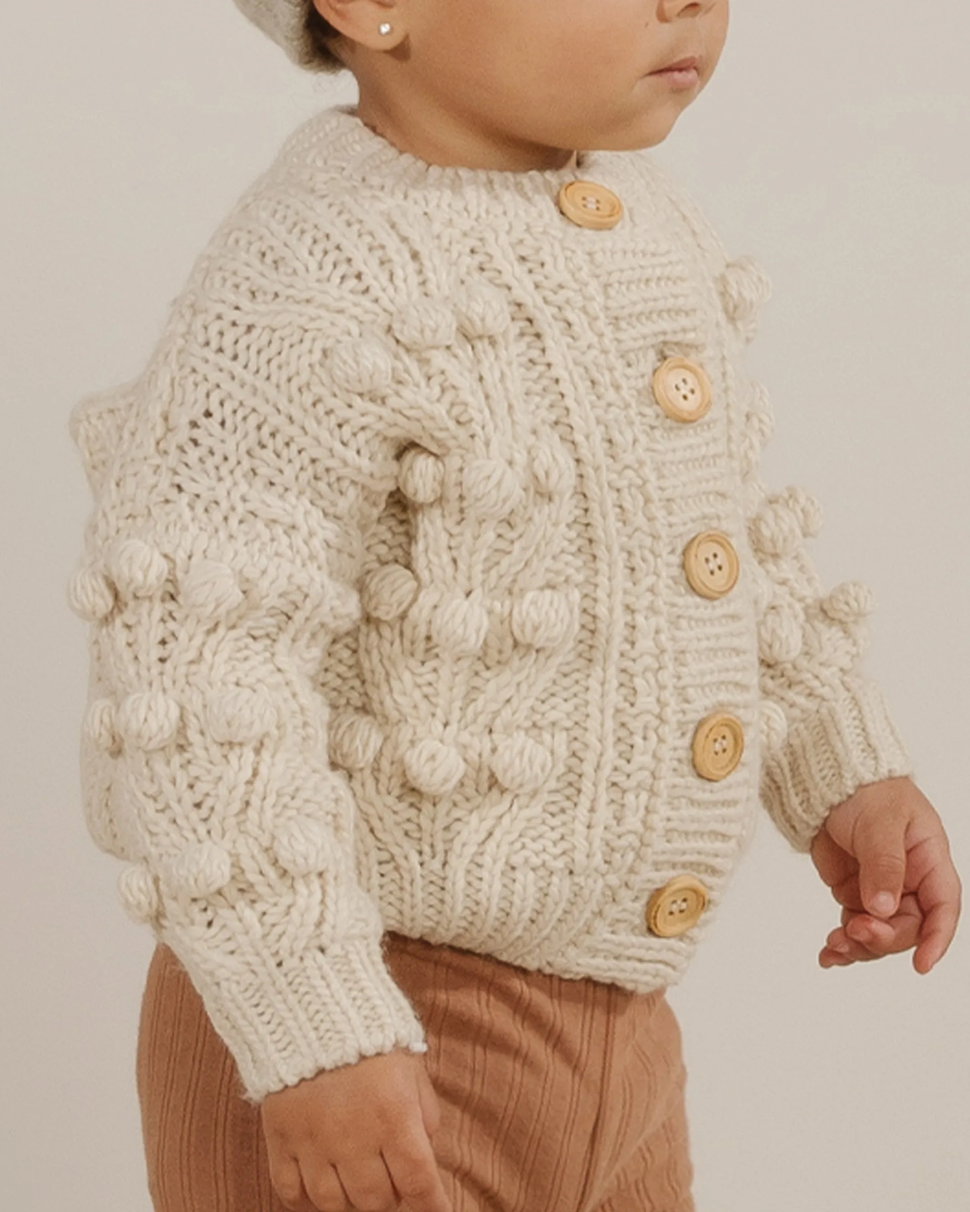 BOBBLE CARDIGAN - STONE