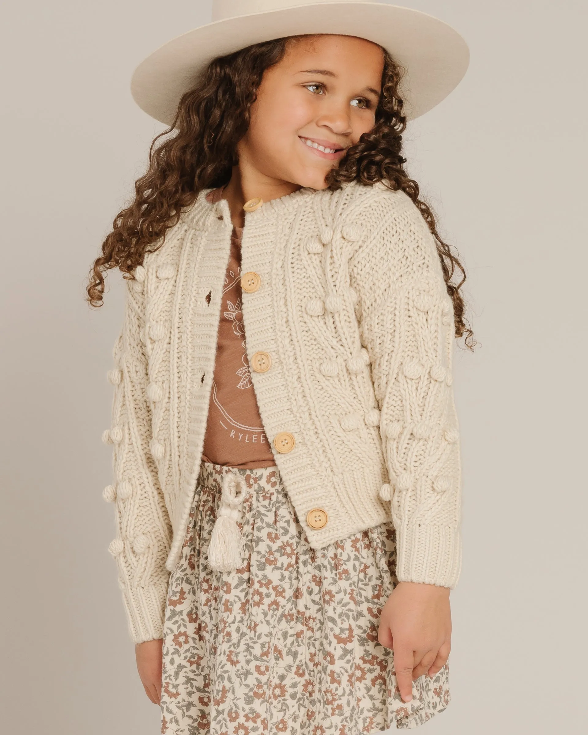BOBBLE CARDIGAN - STONE