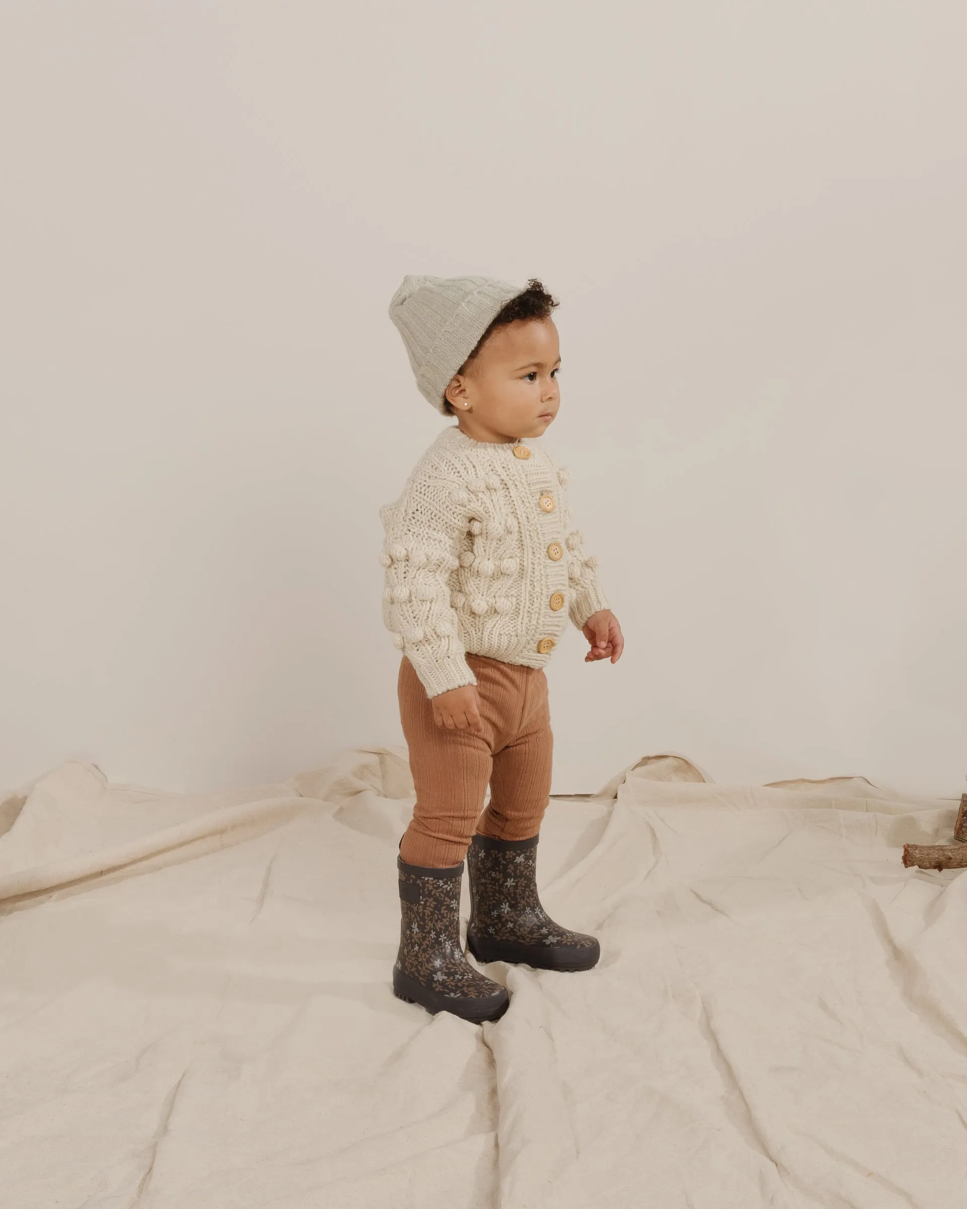 BOBBLE CARDIGAN - STONE
