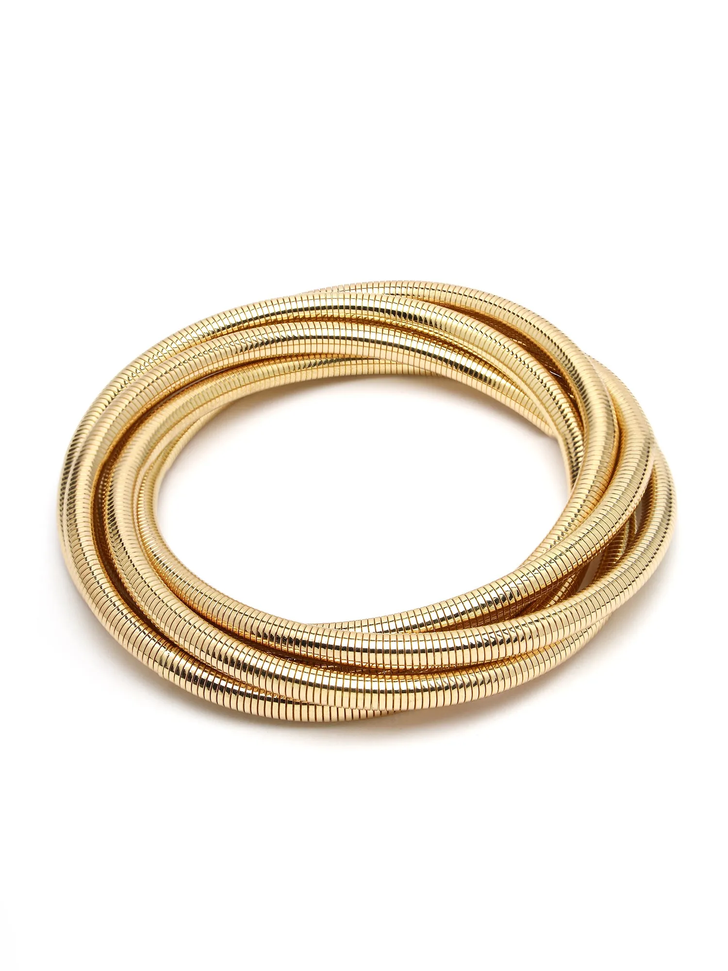 Bohey by KARATCART Gold Plated Omega Multiline Chain Bracelet for Women
