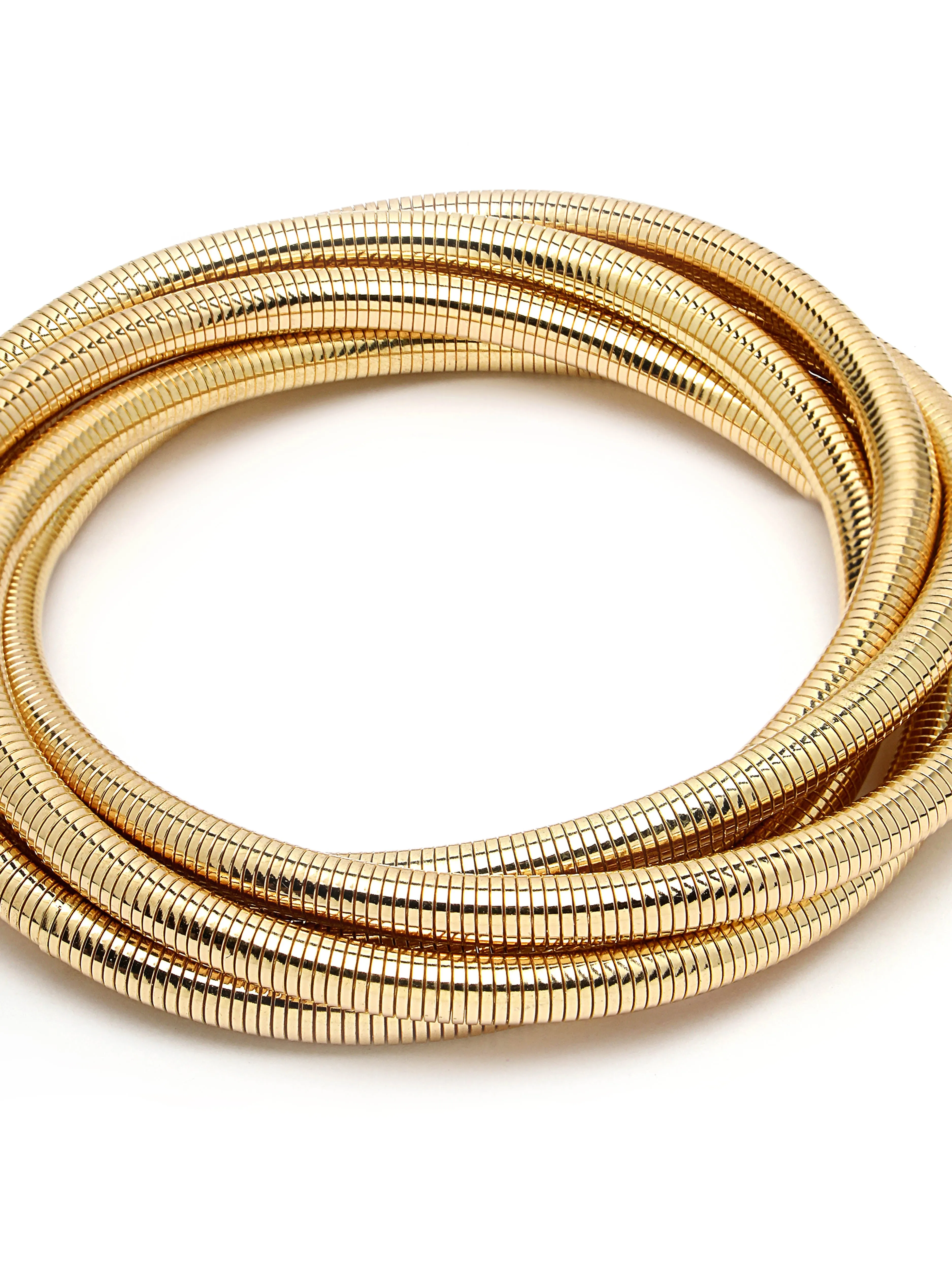 Bohey by KARATCART Gold Plated Omega Multiline Chain Bracelet for Women