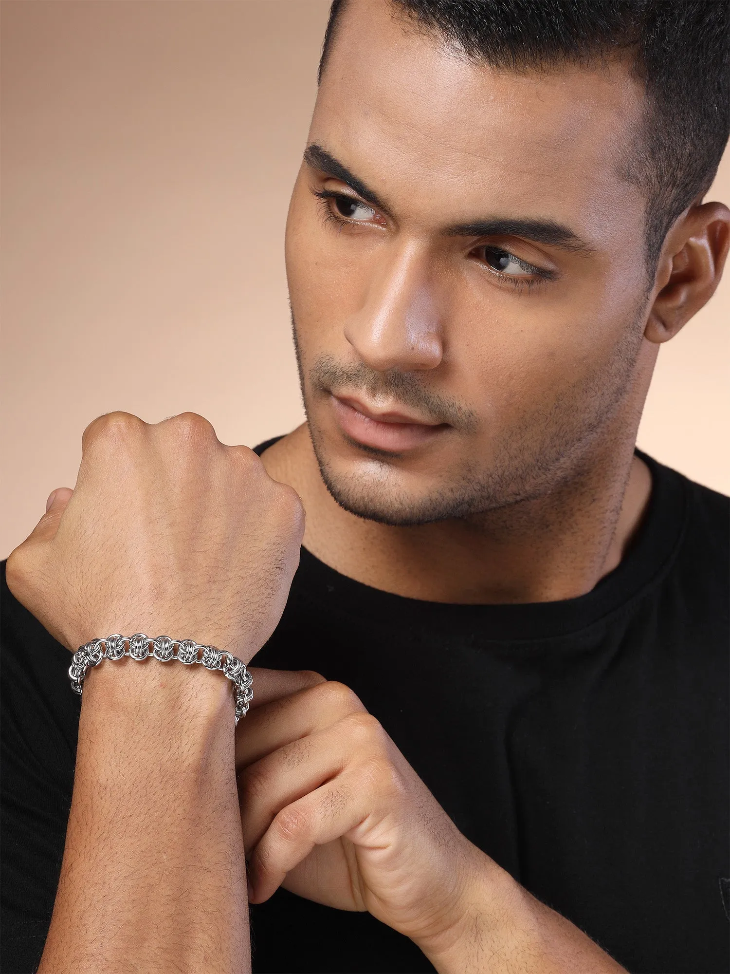 Bohey by KARATCART Men Leather Multistrand Wraparound Bracelet