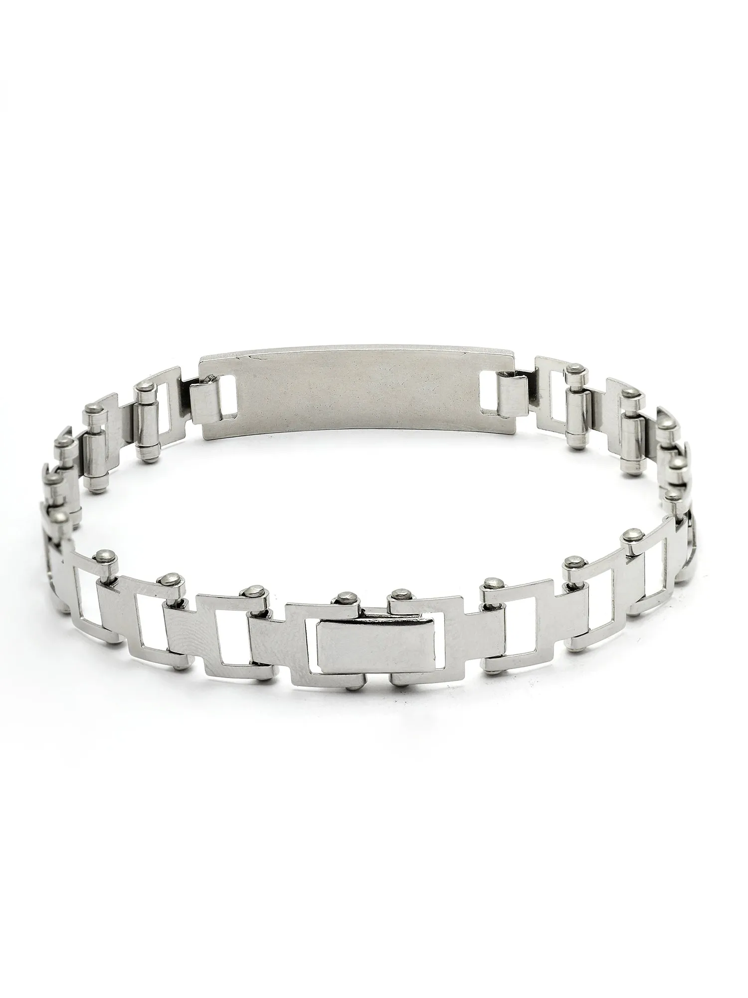 Bohey by KARATCART Men Silver Plated Link Bracelet