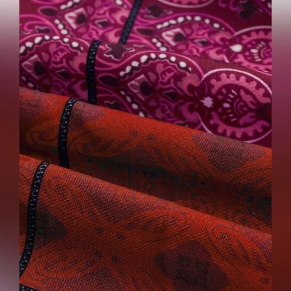 Boho Patchwork Print Maxi Skirt Red