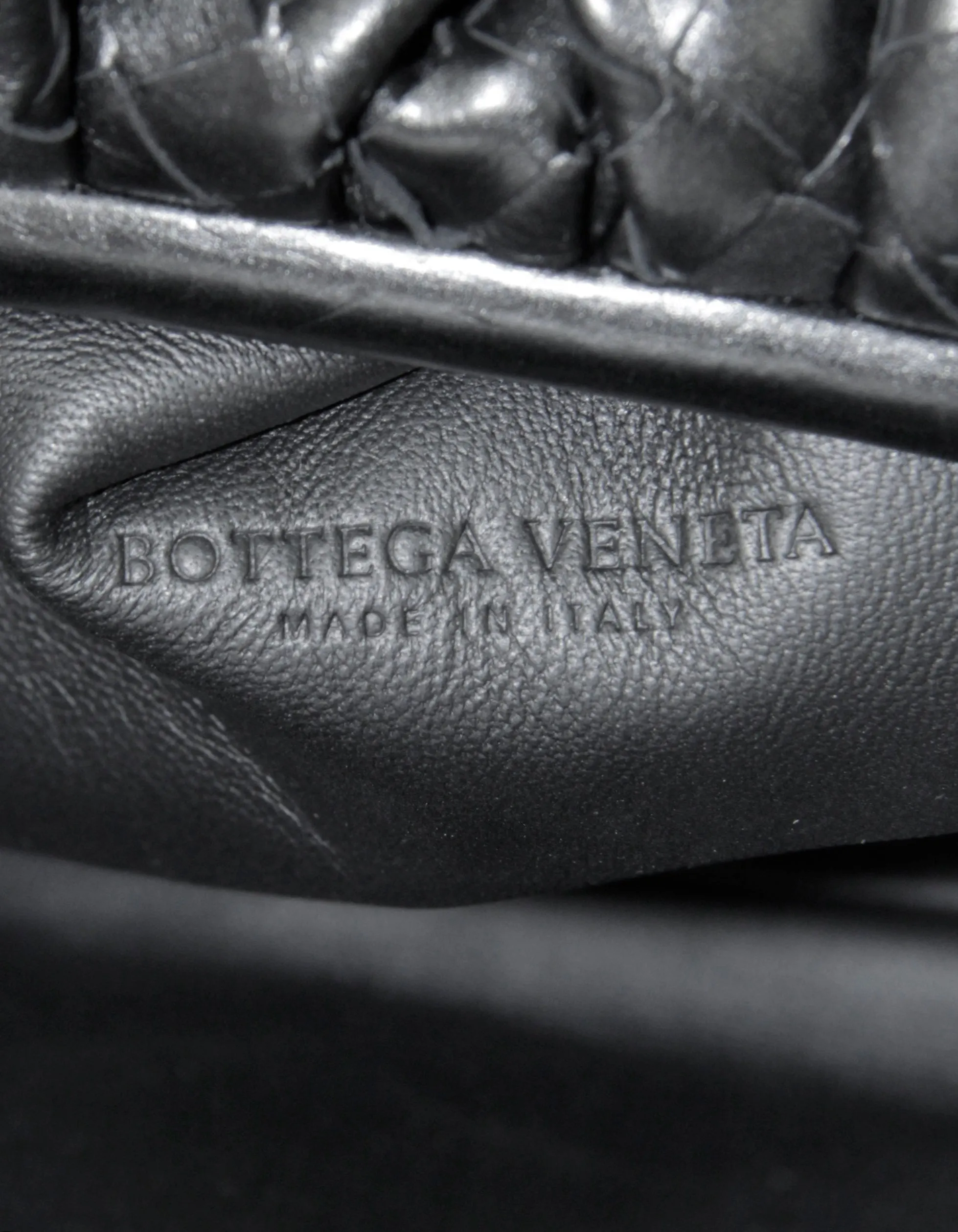 Bottega Veneta Black Intrecciato Leather The Pouch Clutch Bag