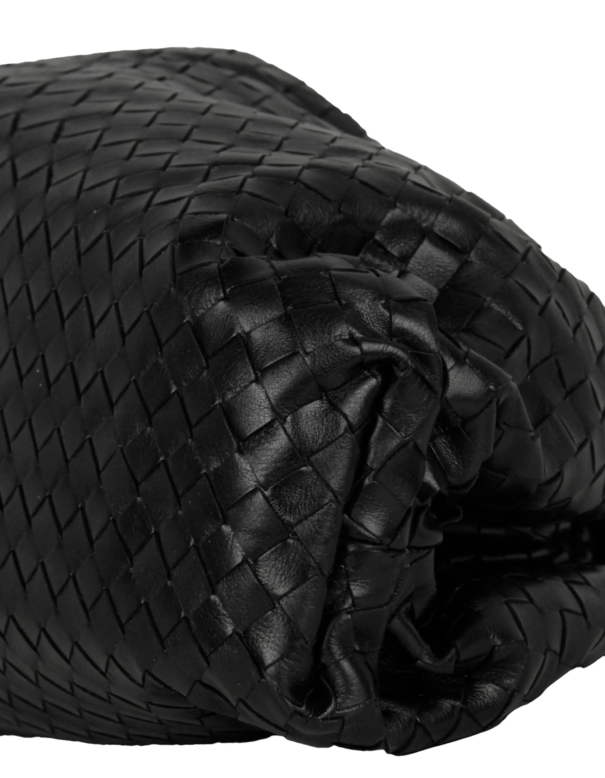 Bottega Veneta Black Intrecciato Leather The Pouch Clutch Bag