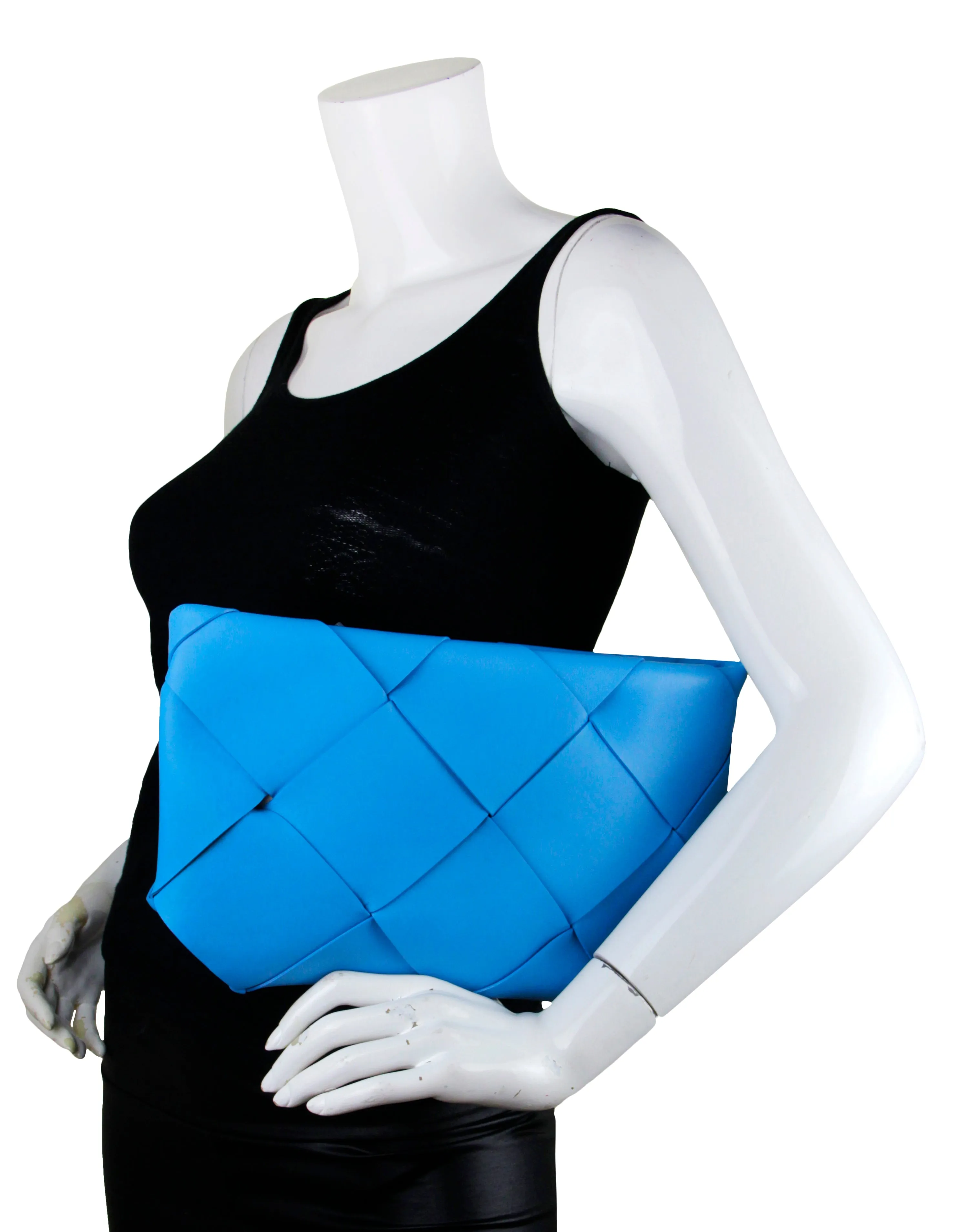 Bottega Veneta Swimming Pool Blue Nappa Maxi Blown Up Pouch Clutch Bag