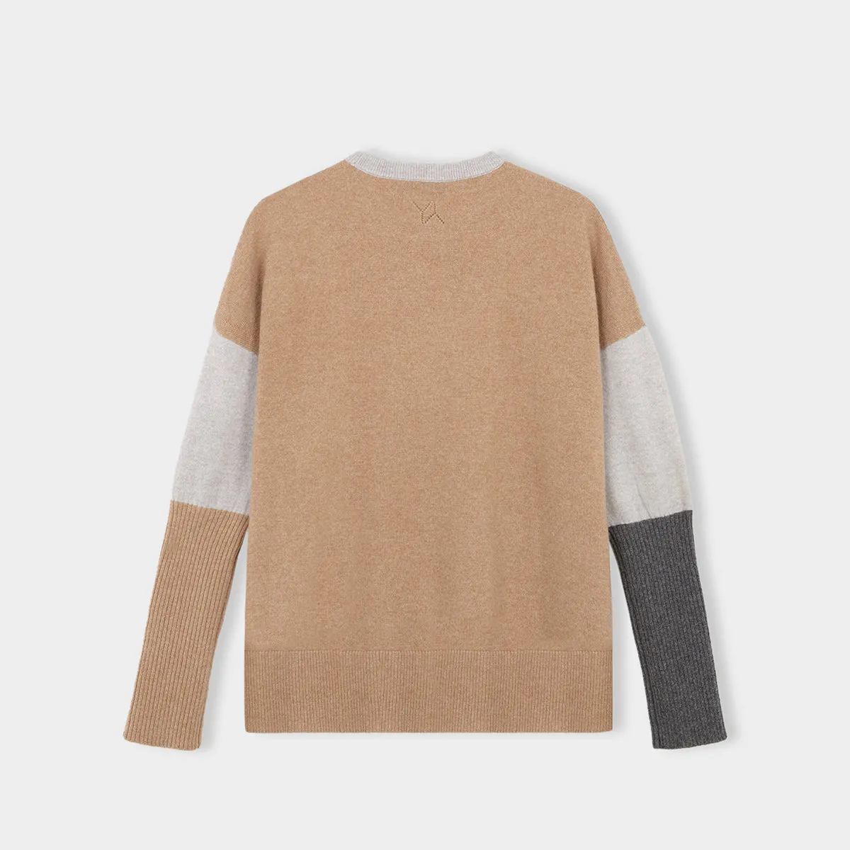 Boxy sweater Cashmere light grey multi with YY logo