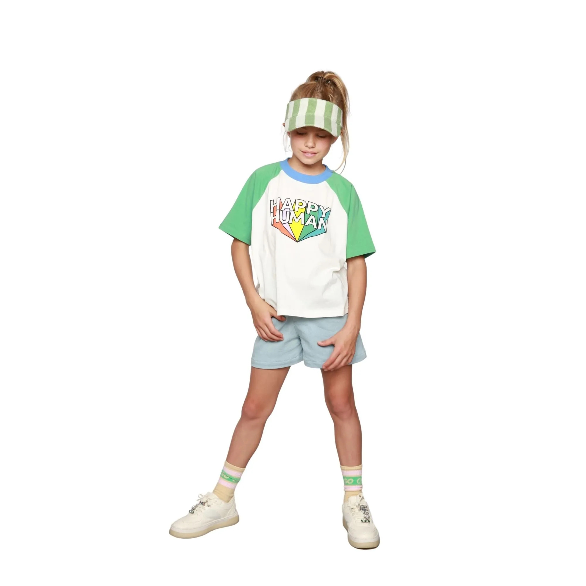 BOXY T-SHIRT Colour Block /Happy Human