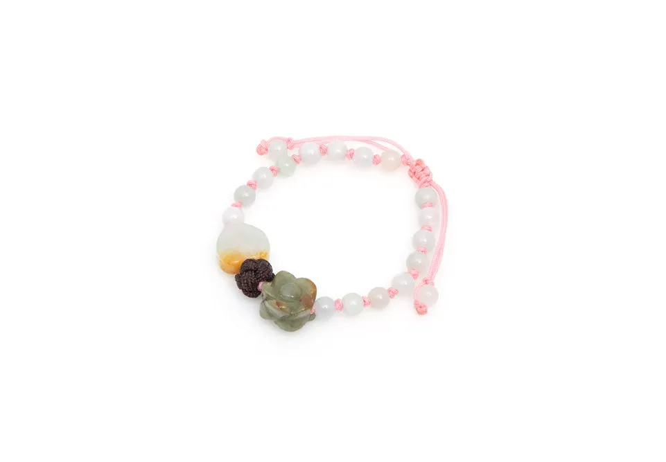 Burmese Jadeite 'Celebration of Life & Love' Children's Silk Bracelet