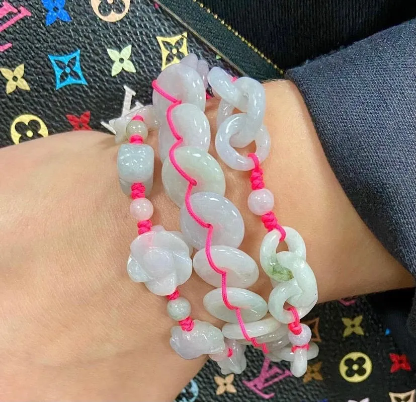 Burmese Jadeite Gold Coins 'Good Fortune' Bracelet