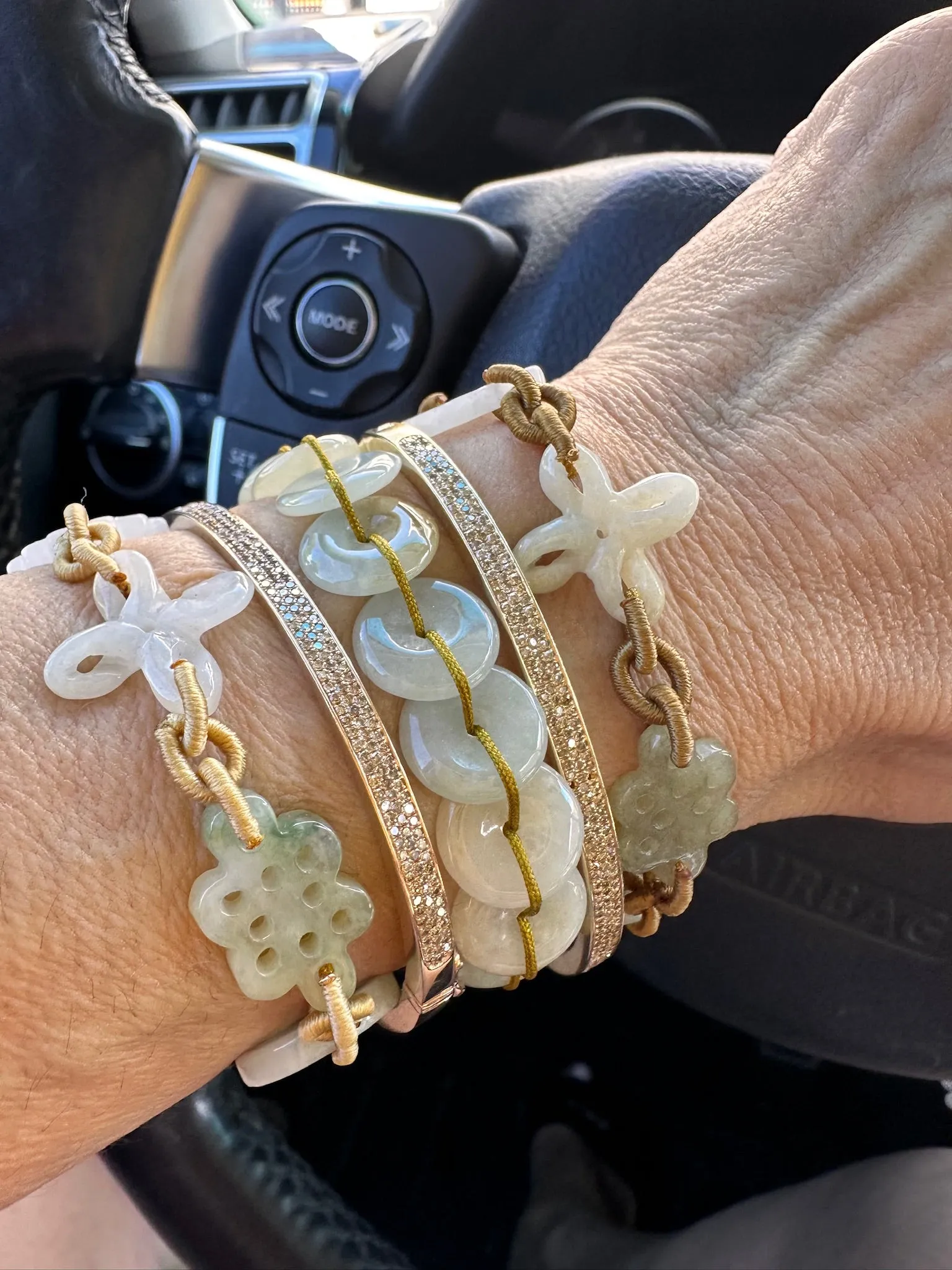 Burmese Jadeite Gold Coins 'Good Fortune' Bracelet